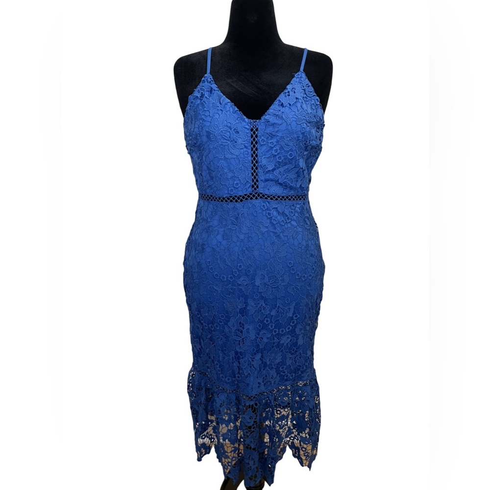 Lulus Taliah Blue Lace Midi Dress